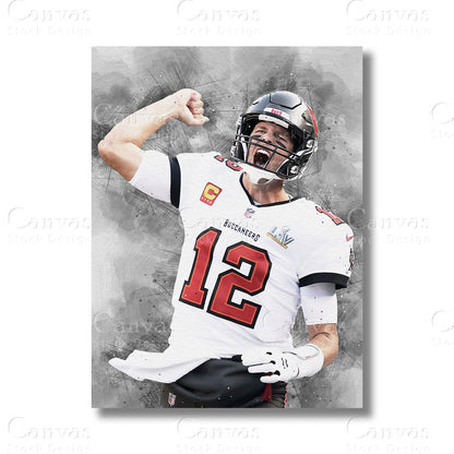 Tom Brady Signature NFL Canvas Wall Art