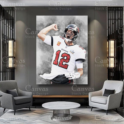 Tom Brady Quarterback Canvas Artwork