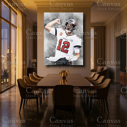 Tom Brady Luxury Football Canvas Art