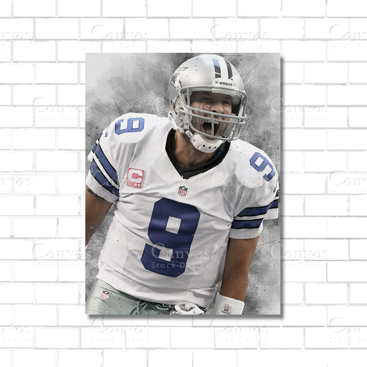 Tony Romo Canvas Wall Art – NFL Quarterback Poster Print