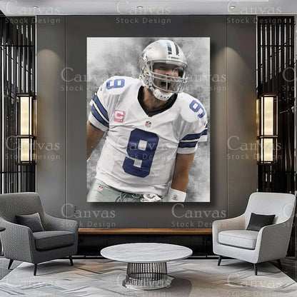 Tony Romo Athlete Wall Art on Premium Canvas