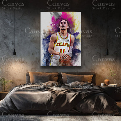 Trae Young premium sports wall art