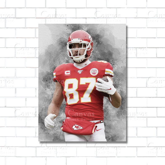 Travis Kelce Canvas Wall Art