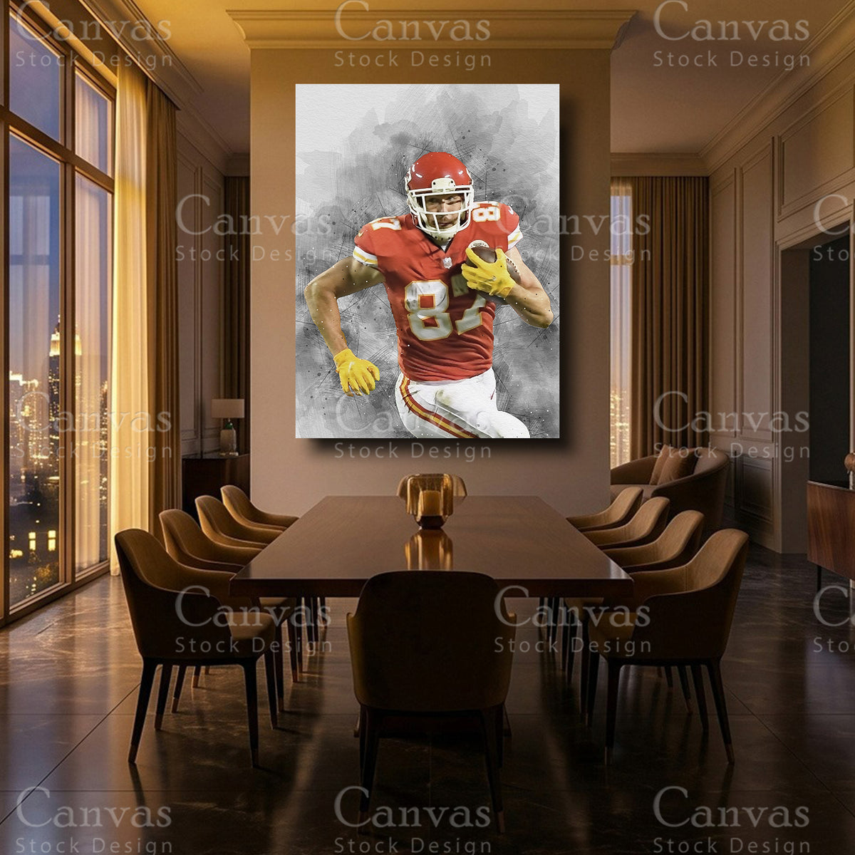 Travis Kelce Luxury Football Wall Art