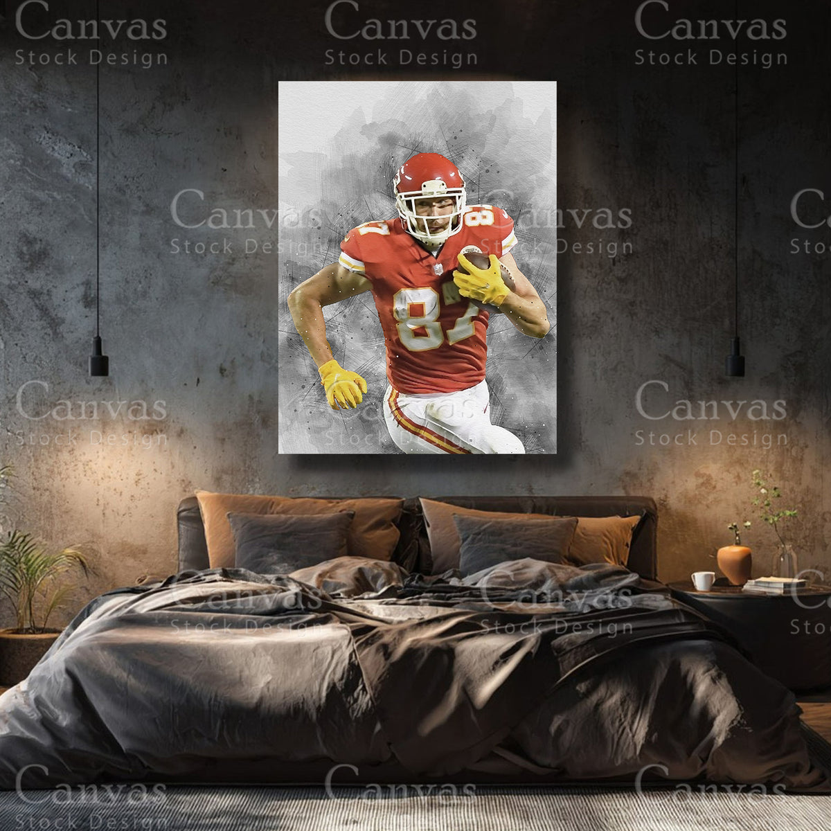 Travis Kelce Premium NFL Canvas Wall Art