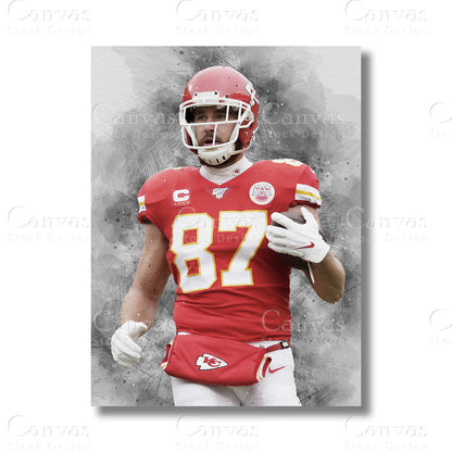 Travis Kelce Signature NFL Canvas Wall Art