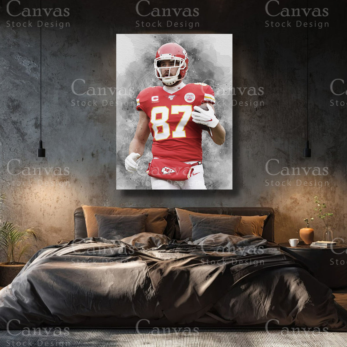 Travis Kelce Premium Football Wall Art