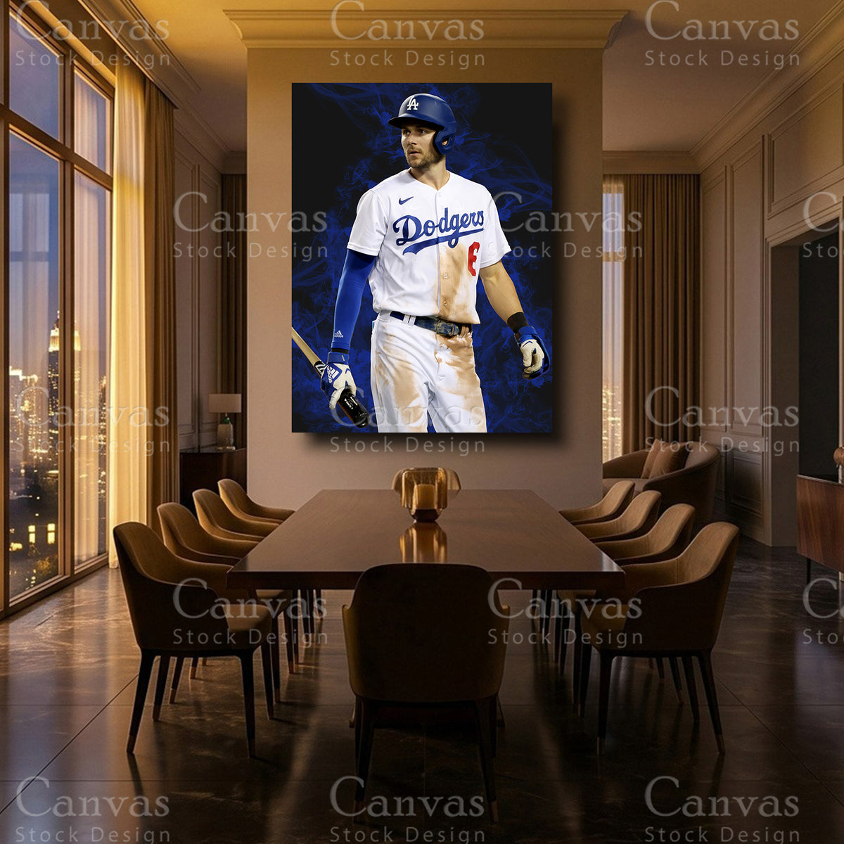 Trea Turner baseball wall print for a home office