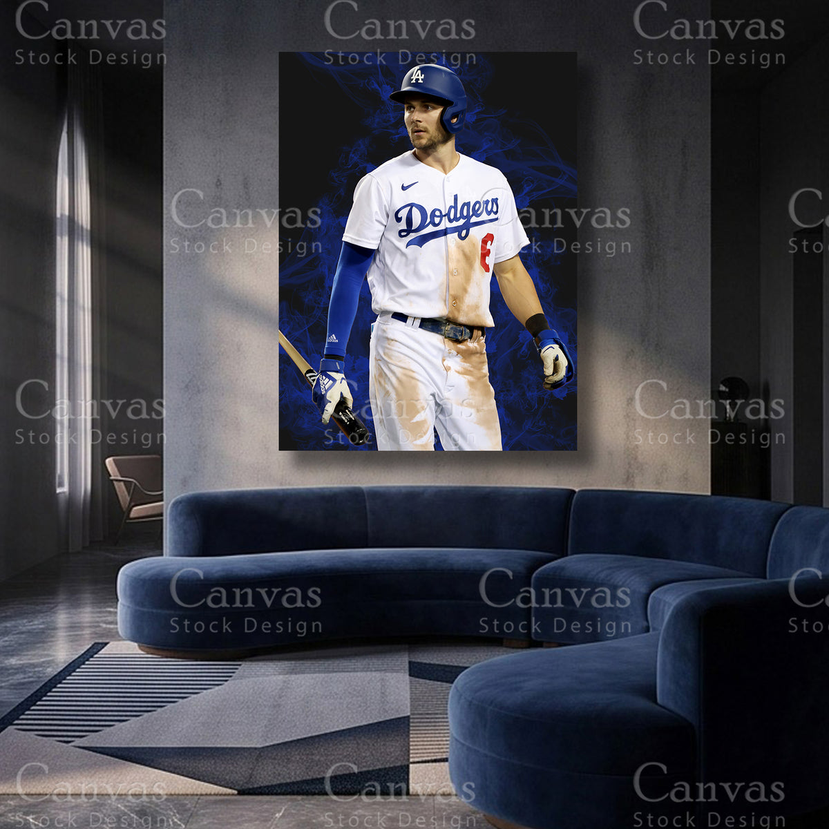 Trea Turner inspired baseball player canvas print