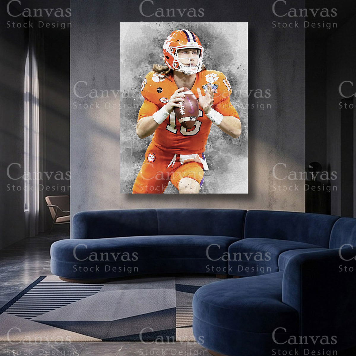 Trevor Lawrence Football Canvas Artwork
