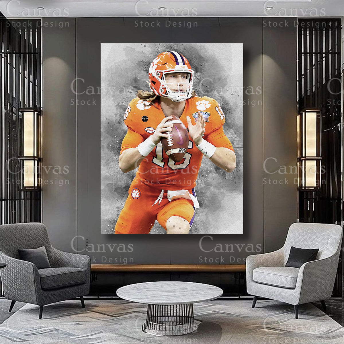 Trevor Lawrence Athlete Wall Art on Premium Canvas