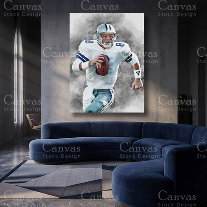 Troy Aikman Football Canvas Artwork