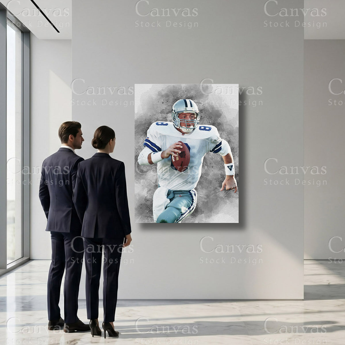 Troy Aikman Football Sports Artwork
