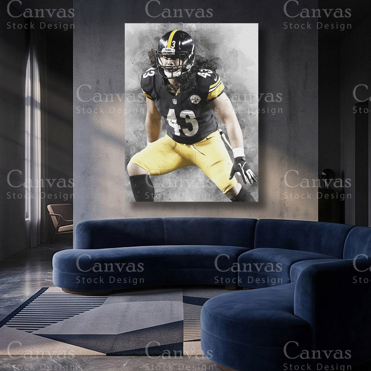 Troy Polamalu Football Canvas Artwork