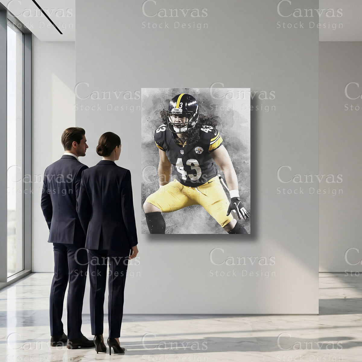 Troy Polamalu Defensive Football Sports Artwork