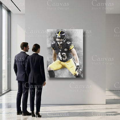 Troy Polamalu Defensive Football Sports Artwork