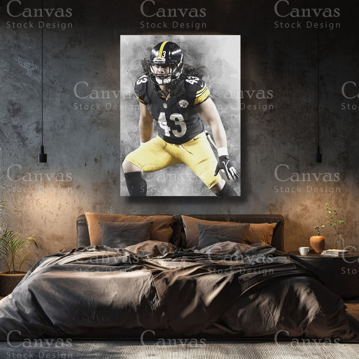 Troy Polamalu Premium NFL Canvas Wall Art