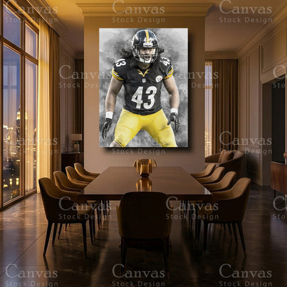 Troy Polamalu Luxury Football Canvas Art