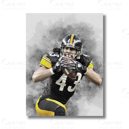 Troy Polamalu Legacy Football Canvas Wall Art