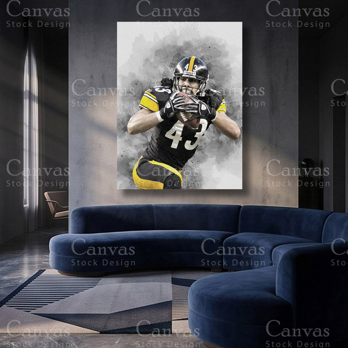 Troy Polamalu Legacy NFL Canvas Artwork