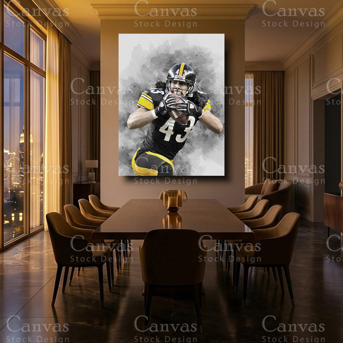 Troy Polamalu Luxury Football Wall Decor