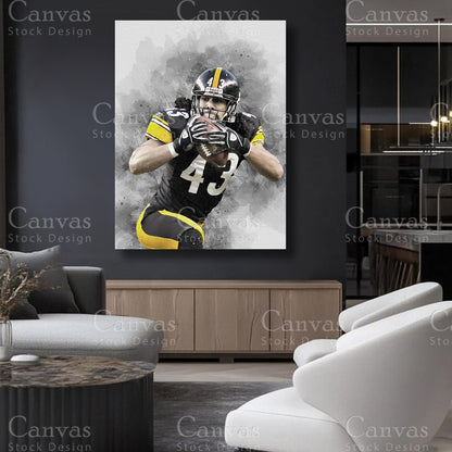 Troy Polamalu Canvas Artwork for Sophisticated Interiors