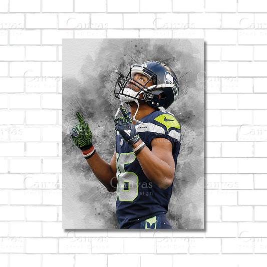 Tyler Lockett Canvas Wall Art – Seattle Seahawks NFL Poster