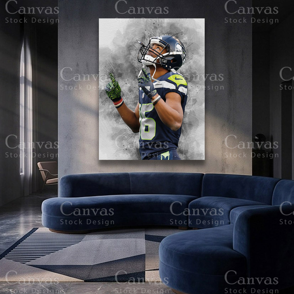 Tyler Lockett NFL canvas artwork