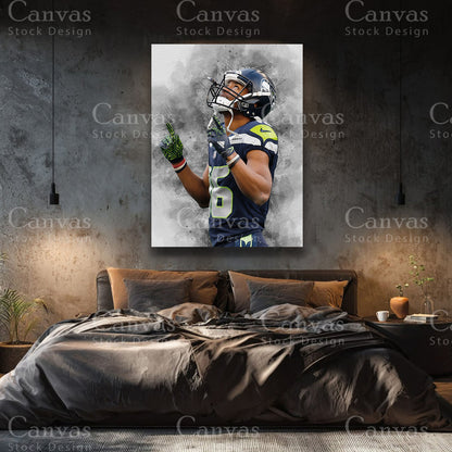 Tyler Lockett NFL wall artwork for contemporary interiors