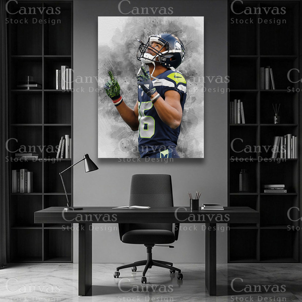 Tyler Lockett premium football wall art