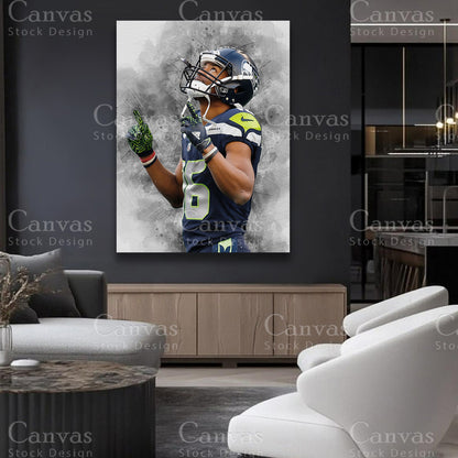 Tyler Lockett premium matte cotton canvas artwork