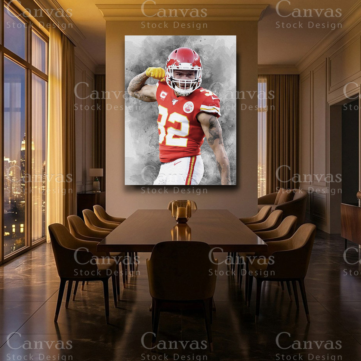 Tyrann Mathieu canvas wall art with black floating frame
