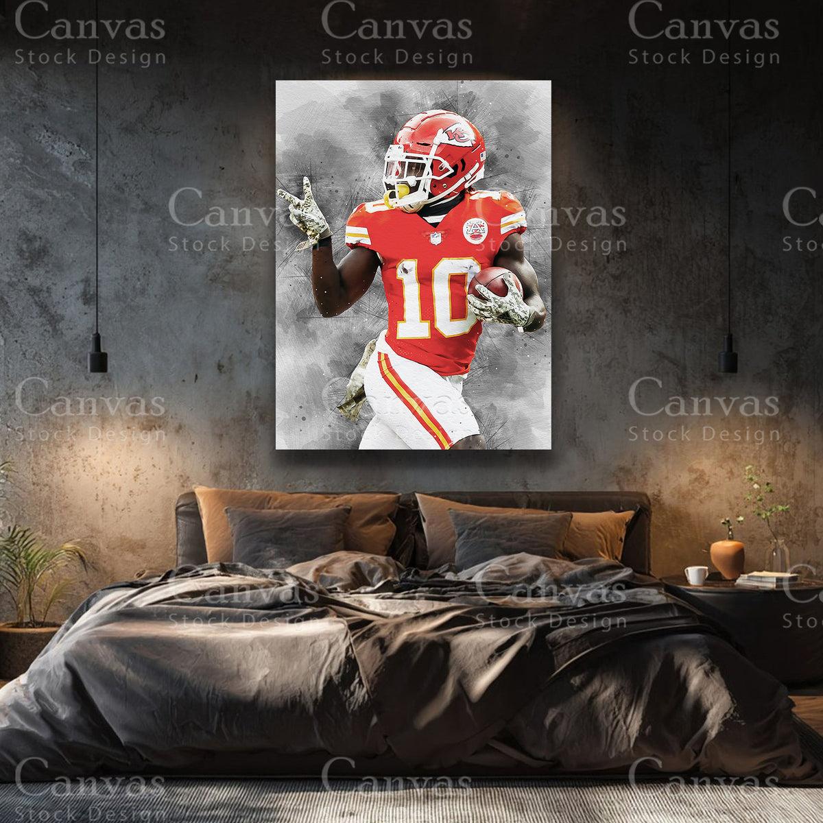 Tyreek Hill NFL sports wall art for sophisticated interiors