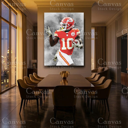Tyreek Hill canvas wall art with black floating frame