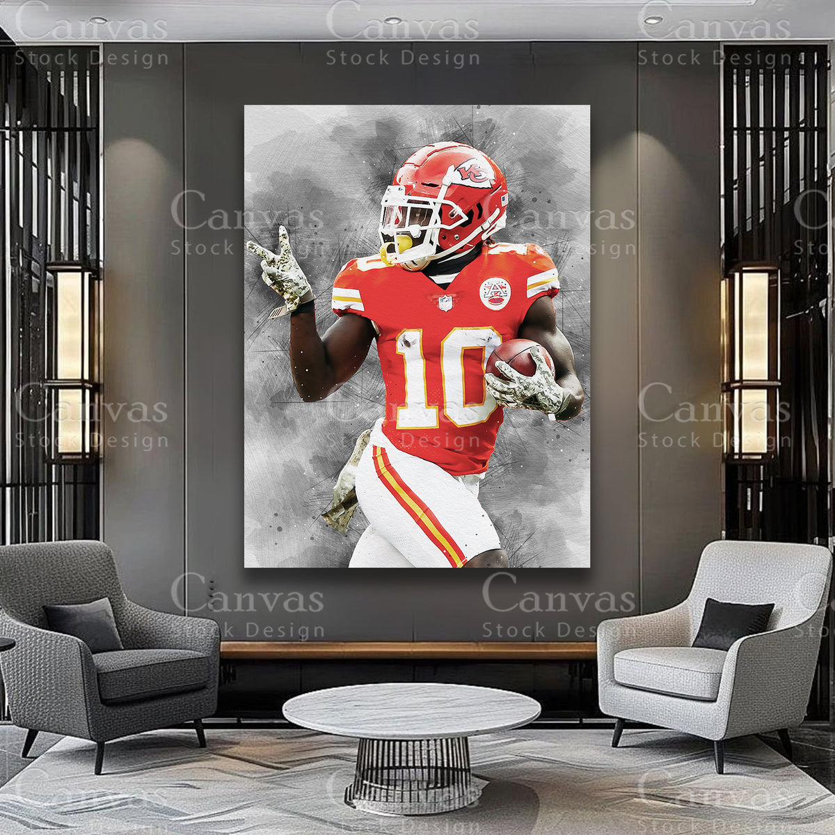 Tyreek Hill luxury sports canvas artwork