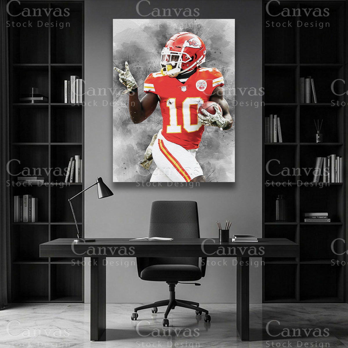 Tyreek Hill premium football wall art