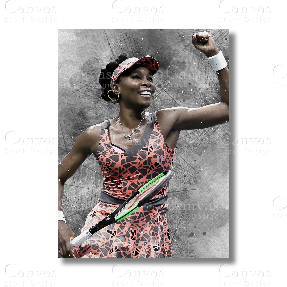 Venus Williams Distinguished Tennis Canvas Wall Art