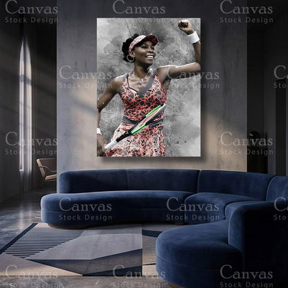 Venus Williams premium tennis canvas artwork