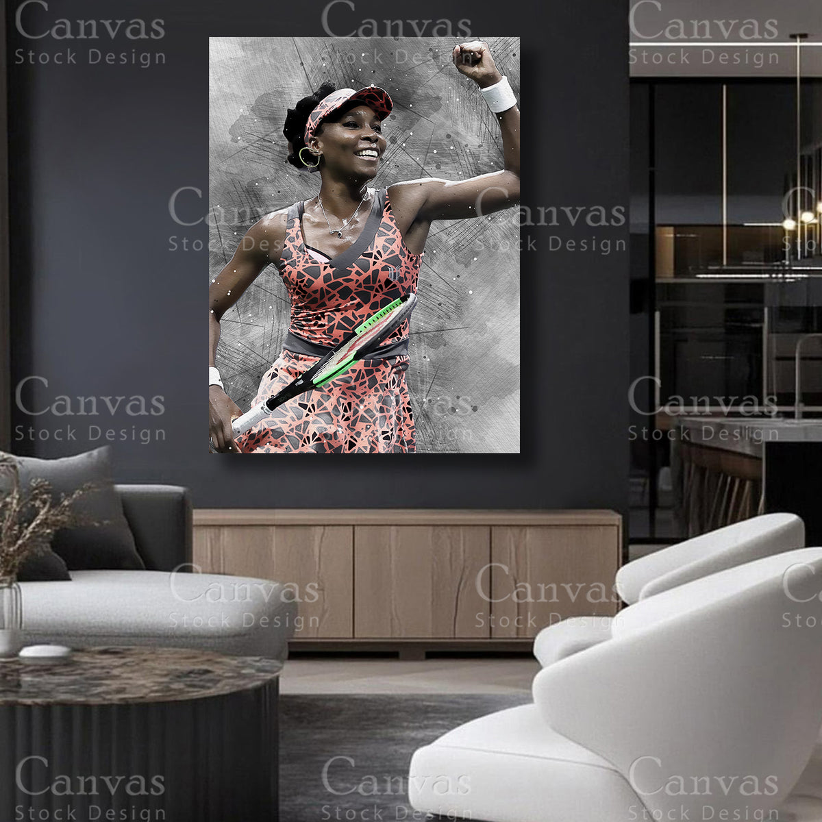Venus Williams statement canvas wall artwork