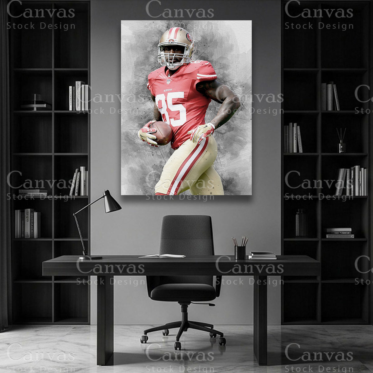 Vernon Davis NFL canvas artwork