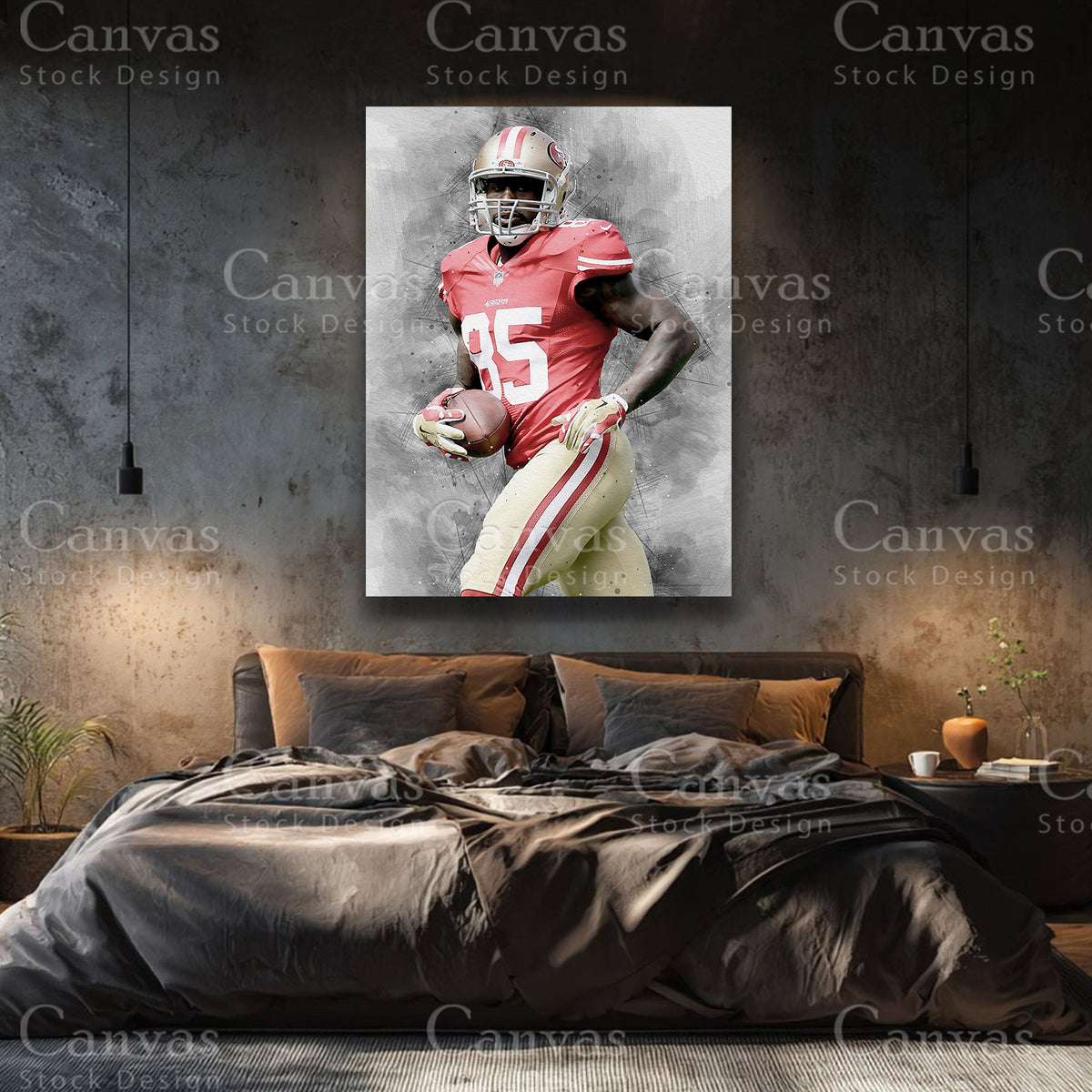 Vernon Davis NFL wall artwork for contemporary interiors