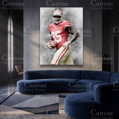 Vernon Davis football canvas wall art