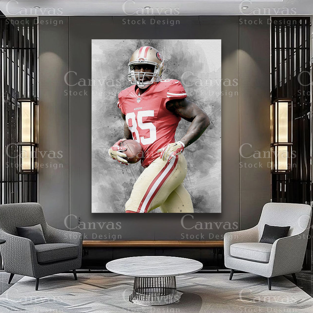 Vernon Davis luxury football wall art