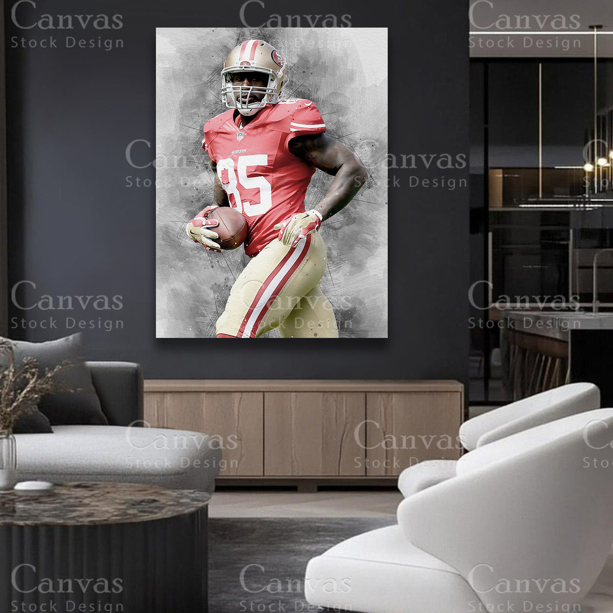 Vernon Davis premium matte cotton canvas art