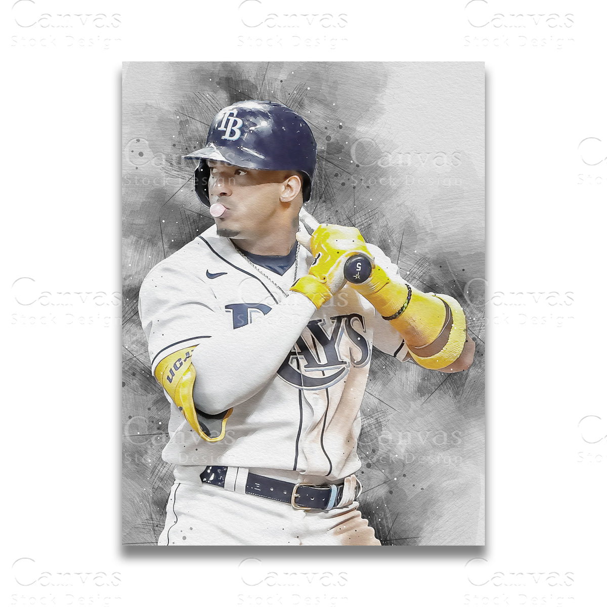 Wander Franco Signature Baseball Canvas Wall Art