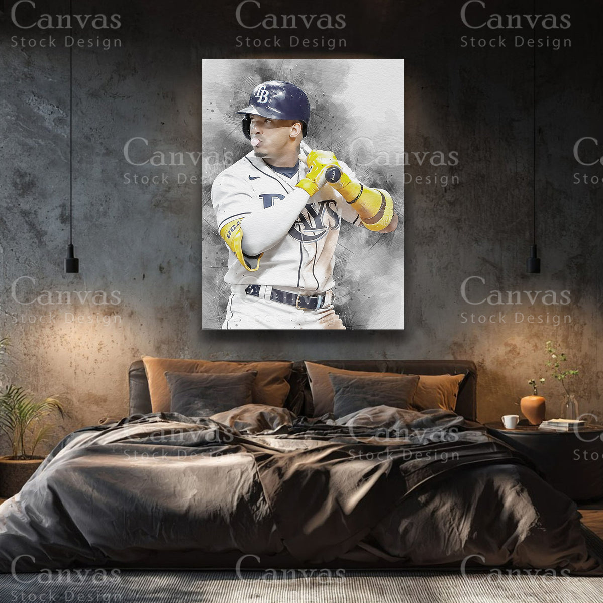 Wander Franco luxury baseball canvas wall art