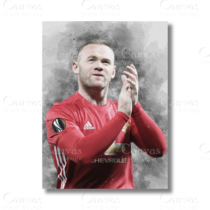 Wayne Rooney Champion Football Canvas Wall Art