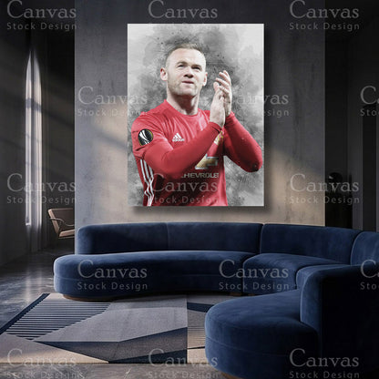 Wayne Rooney Football Canvas Artwork