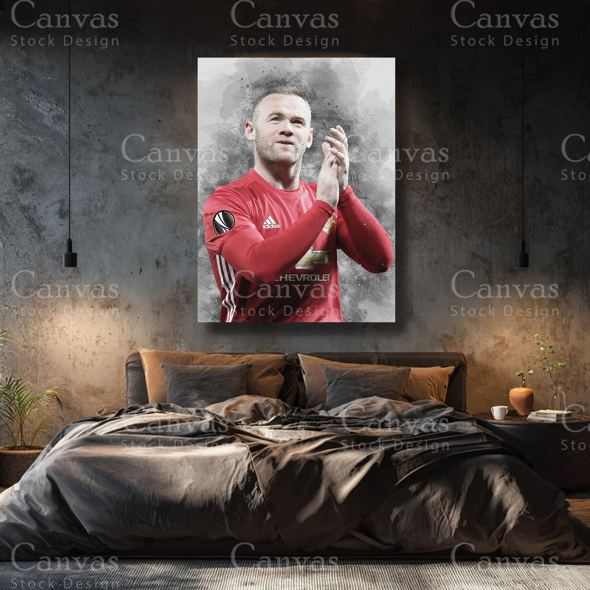 Wayne Rooney Premium Soccer Canvas Wall Art