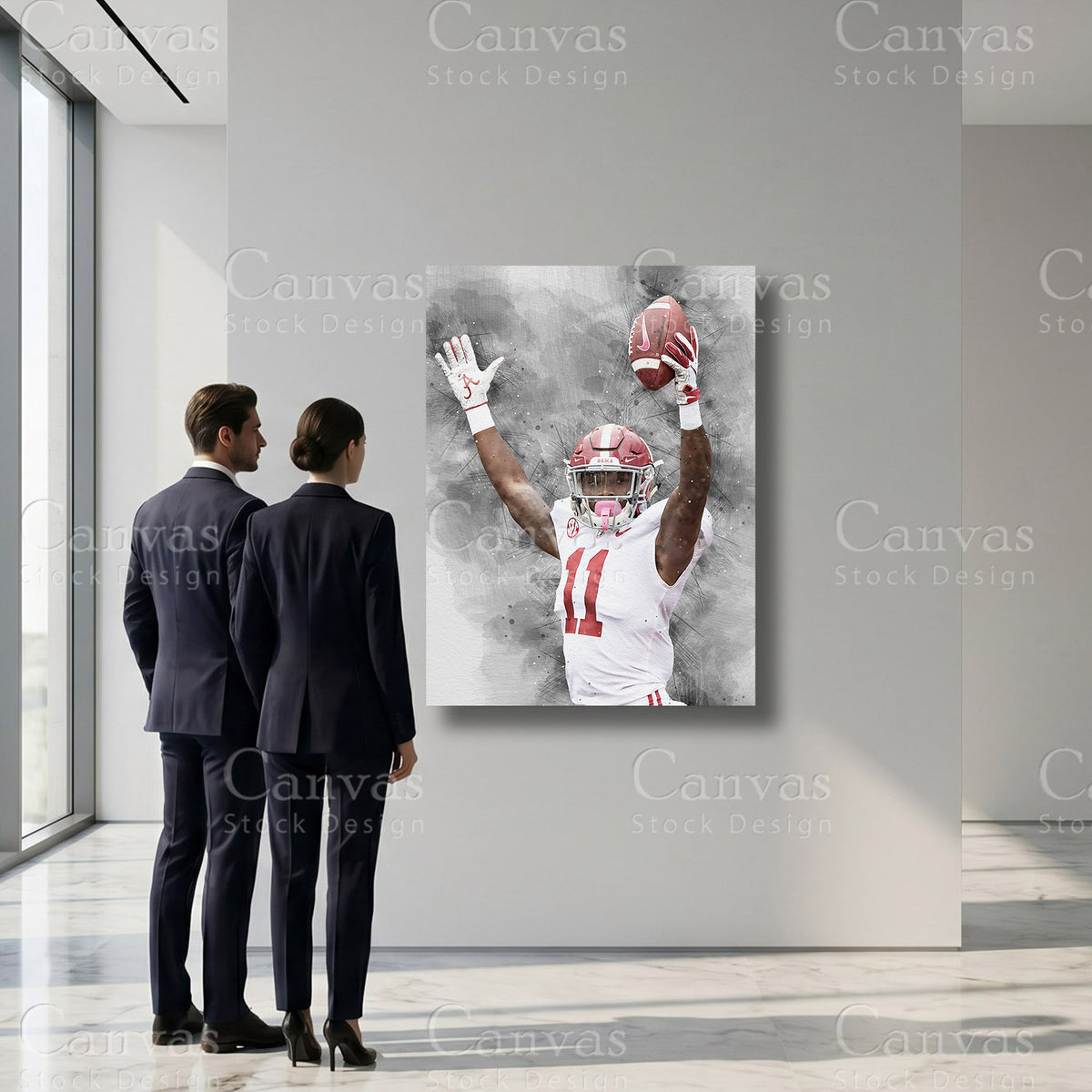 Wide receiver inspired Henry Ruggs canvas wall print